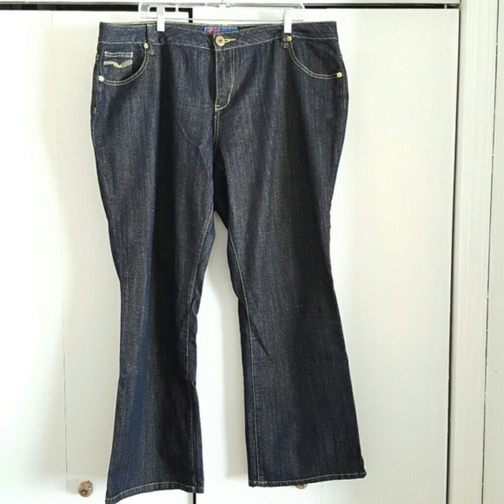 Dark Wash Jeans with Hints Metallic Gold